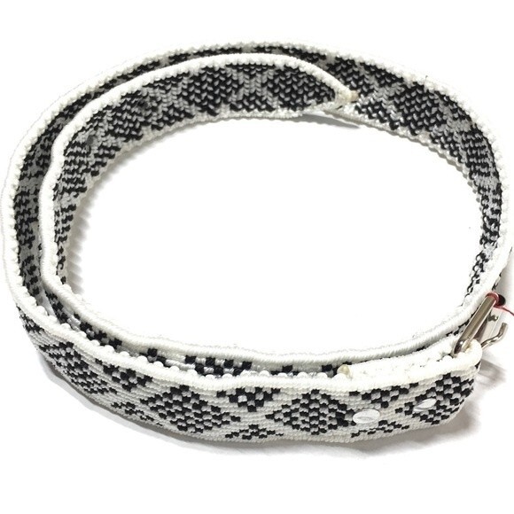 Black and White Geometric Tribal Print Belt NWOT main image 5